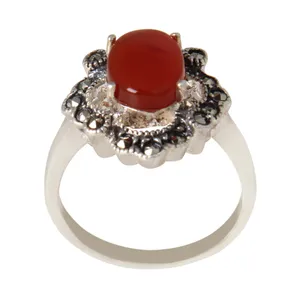 انگشتر نقره زنانه مدل سنگ عقیق کد AW_553