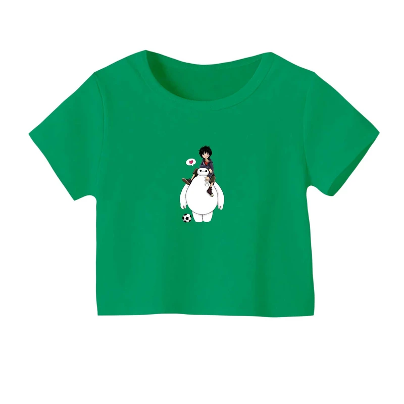 کراپ‌ تی‌شرت آستین کوتاه زنانه مدل بیمکس و توپ فوتبال