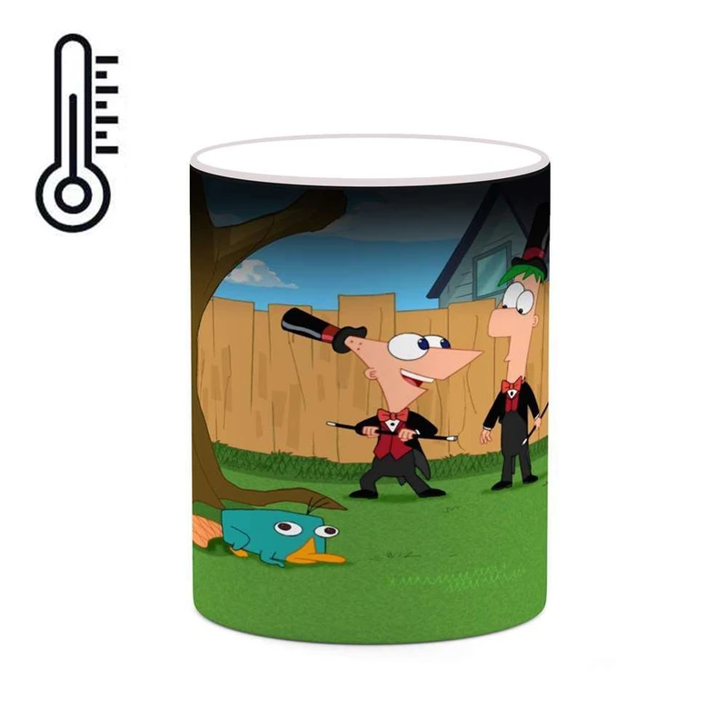 ماگ حرارتی کاکتی مدل کارتون Phineas And Ferb کد mgh22913