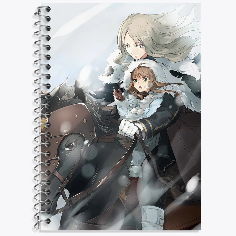 دفتر زبان 50 برگ خندالو مدل دو خط طرح کلر انیمه کلیمور کد 33501