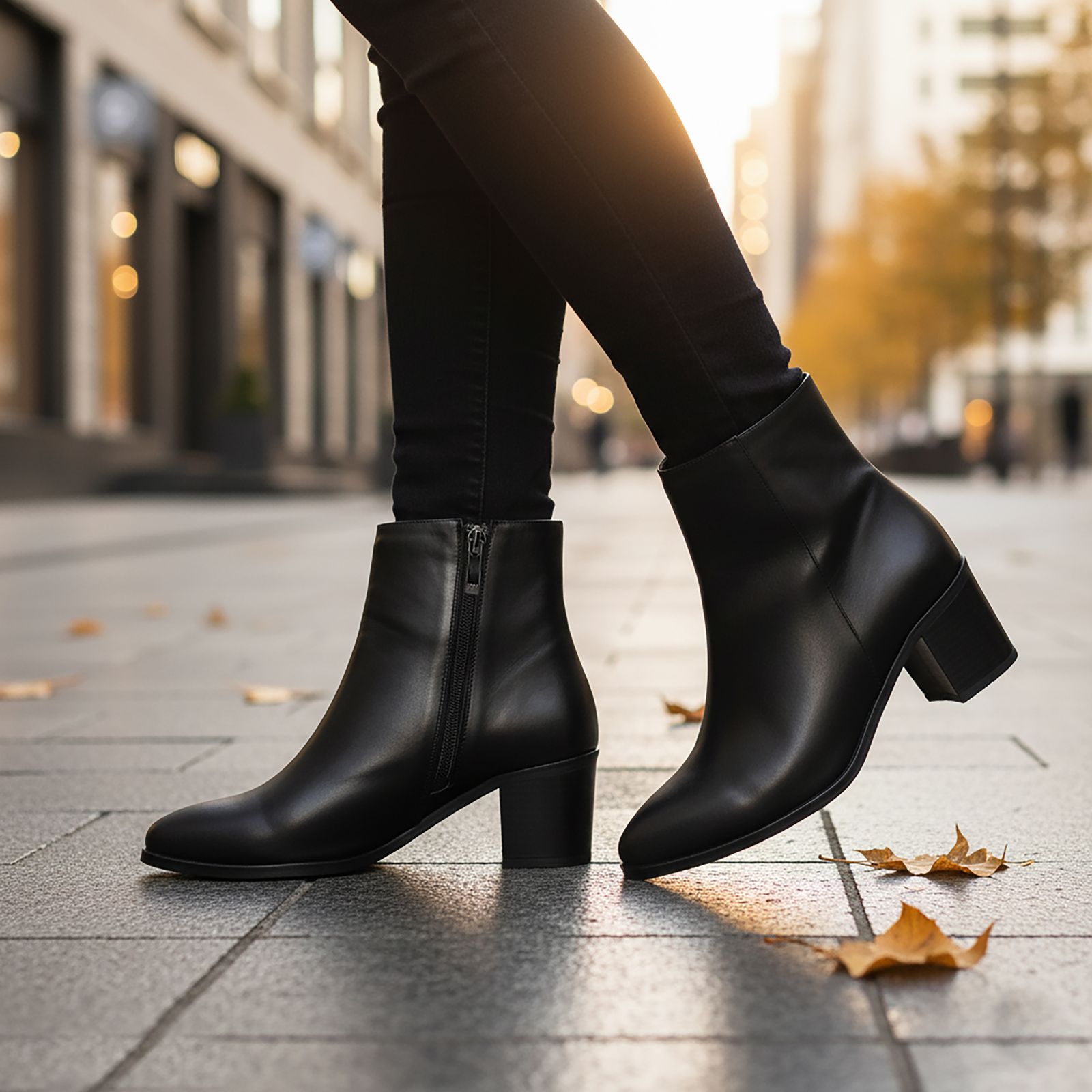 نیم بوت زنانه چرم مشهد مدل J2712-044 - - 7