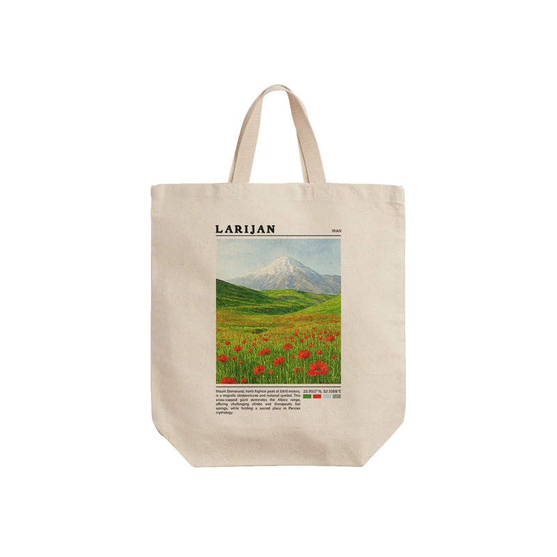 ساک خرید ترمه طراحان ایده مدل قله دماوند لاریجان کد map0828 - S