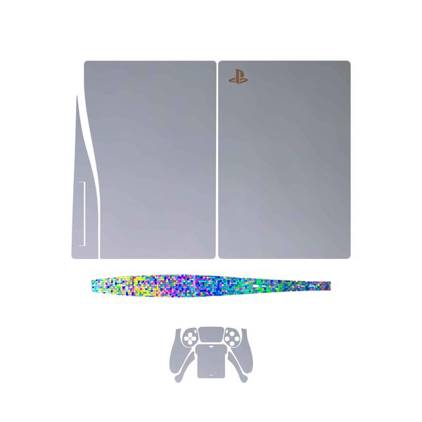 برچسب کنسول و دسته بازی PS5 ماهوت مدل Matte-Silver