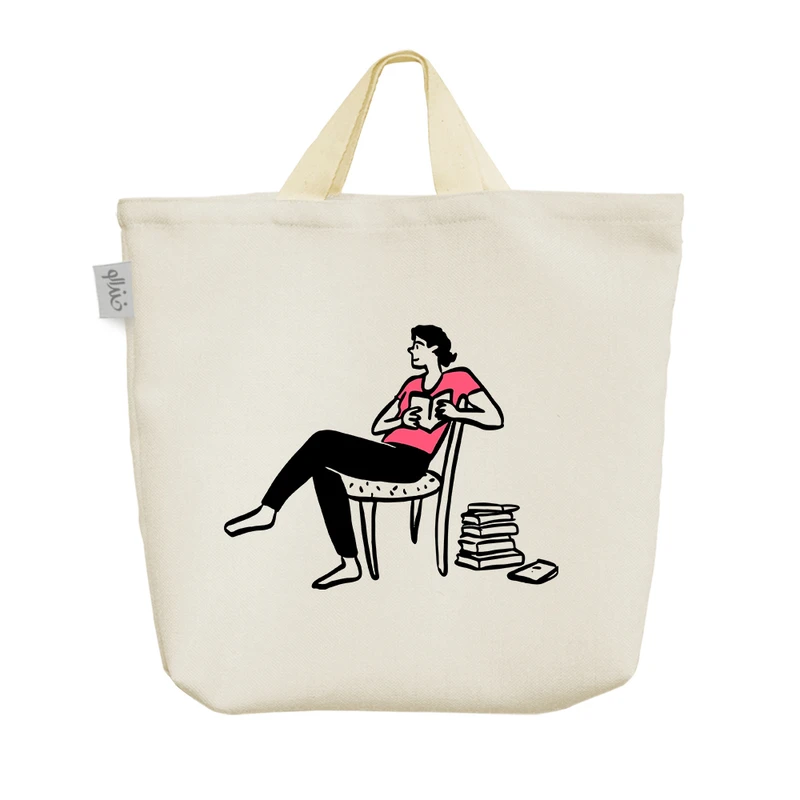 ساک خرید خندالو مدل دختری در حال مطالعه کد 5065