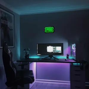 چراغ دیواری نئون دیزاین مدل Pubg-Logo-BL_GR