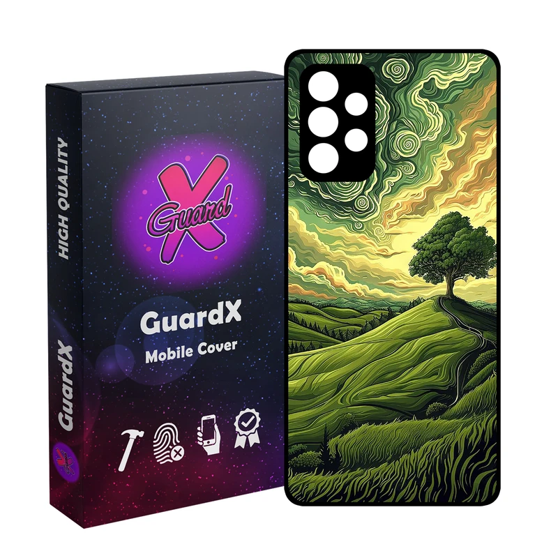 کاور گارد ایکس طرح دشت سبز مدل  Glass10790 مناسب برای گوشی موبایل سامسونگ Galaxy A32 4G