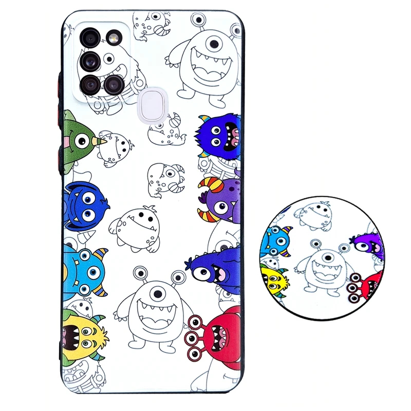 کاور مدل 6HAULA مناسب برای گوشی موبایل سامسونگ Galaxy A21s به همراه پاپ سوکت