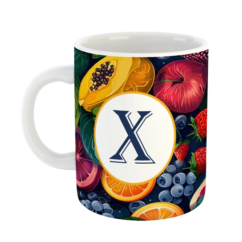 ماگ پادآفرین مدل فانتزی طرح حرف X کد 39