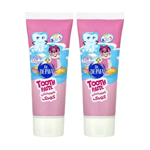 خمیردندان کودک دکتر درما مدل Girls حجم 75 میلی لیتر مجموعه 2 عددی
