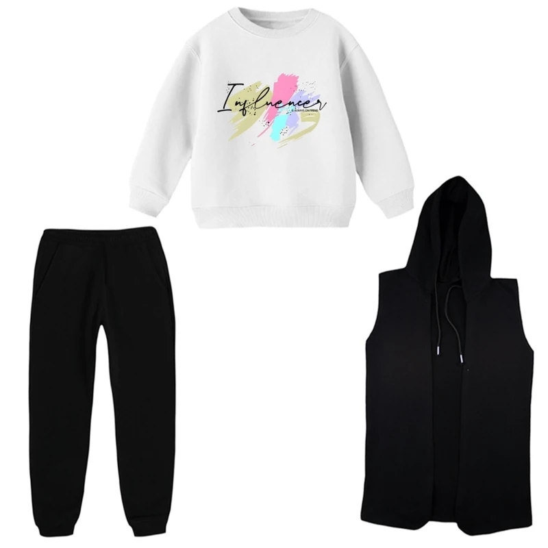 ست 3 تکه لباس راحتی بچگانه مدل نوشته کد 19