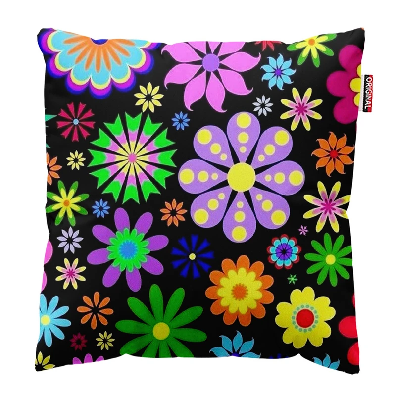 کوسن پاد آفرین طرح گل کد 1200 سایز 30*30 سانتی متر