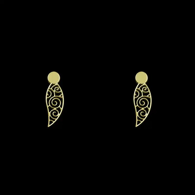 گوشواره طلا 18 عیار زنانه مدوپد مدل هندسی کد GA1-15206