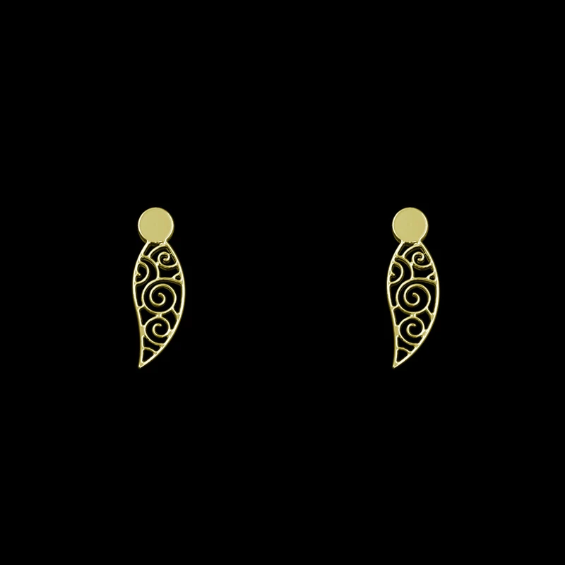 گوشواره طلا 18 عیار زنانه مدوپد مدل هندسی کد GA1-15206