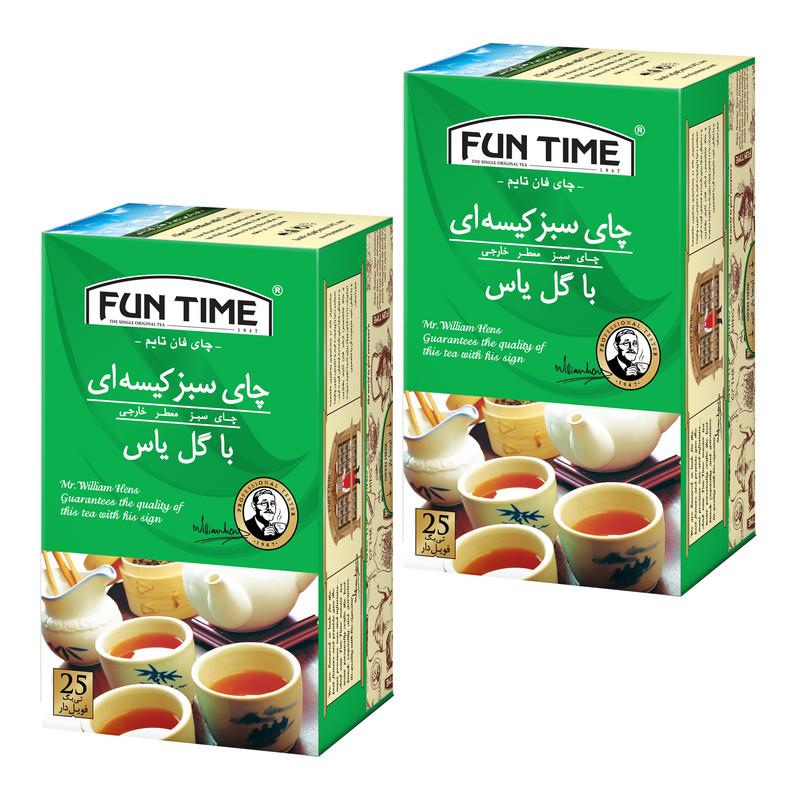 چای سبز کیسه ای گل یاس فان تایم دو بسته 25 عددی