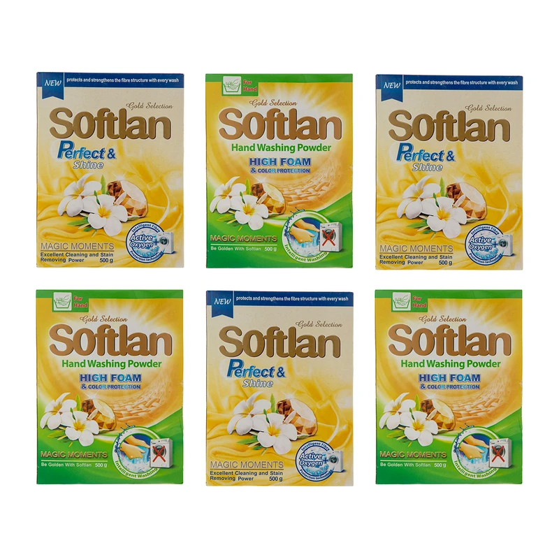 پودر لباسشویی سافتلن کد 0066 وزن 500 گرم مجموعه 6 عددی