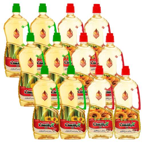 روغن ذرت و آفتابگردان و روغن سرخ کردنی پایه کنجد کارمیسن - 920 میلی لیتر بسته 12 عددی