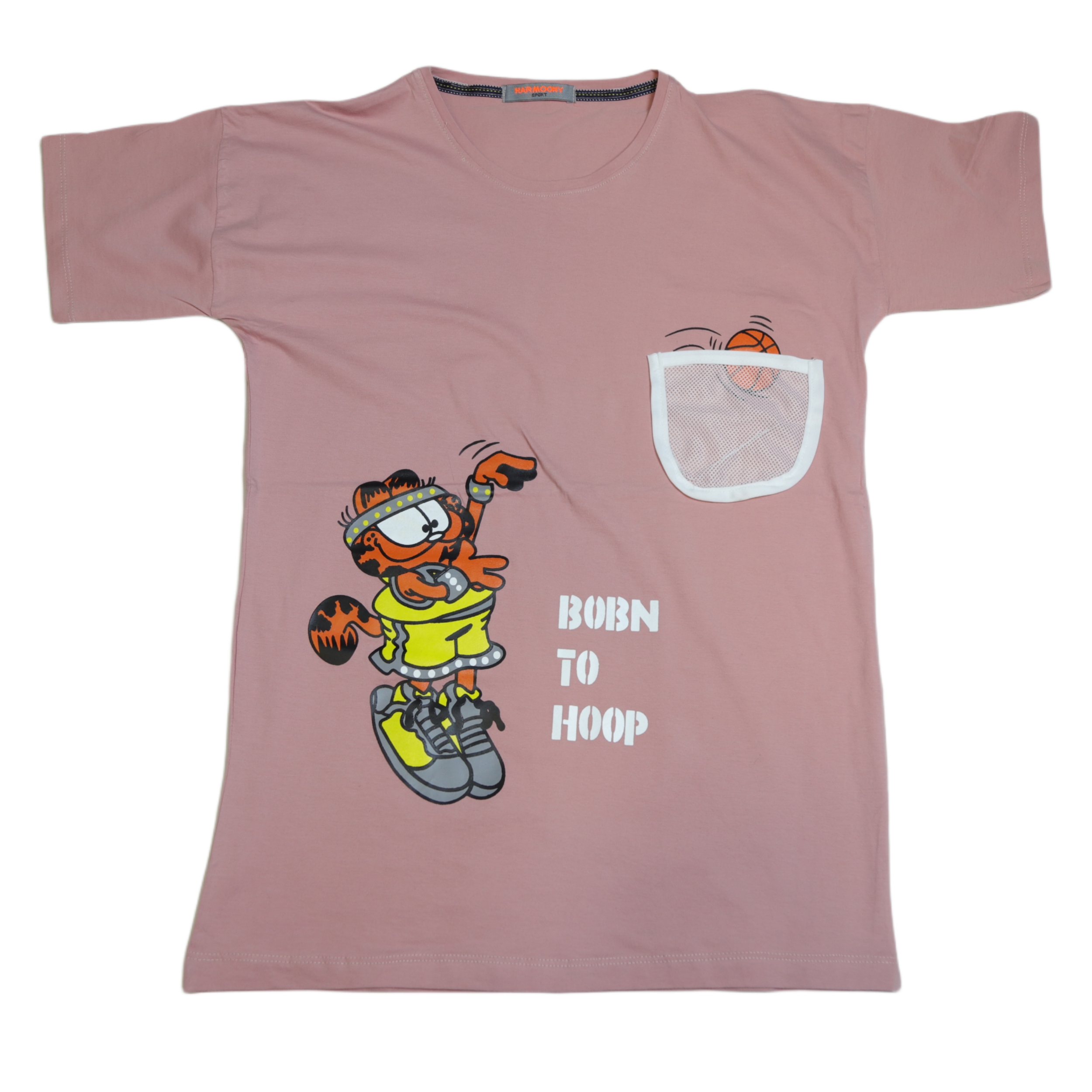 تی شرت لانگ  آستین کوتاه دخترانه مدل Garfield 05 -  - 1