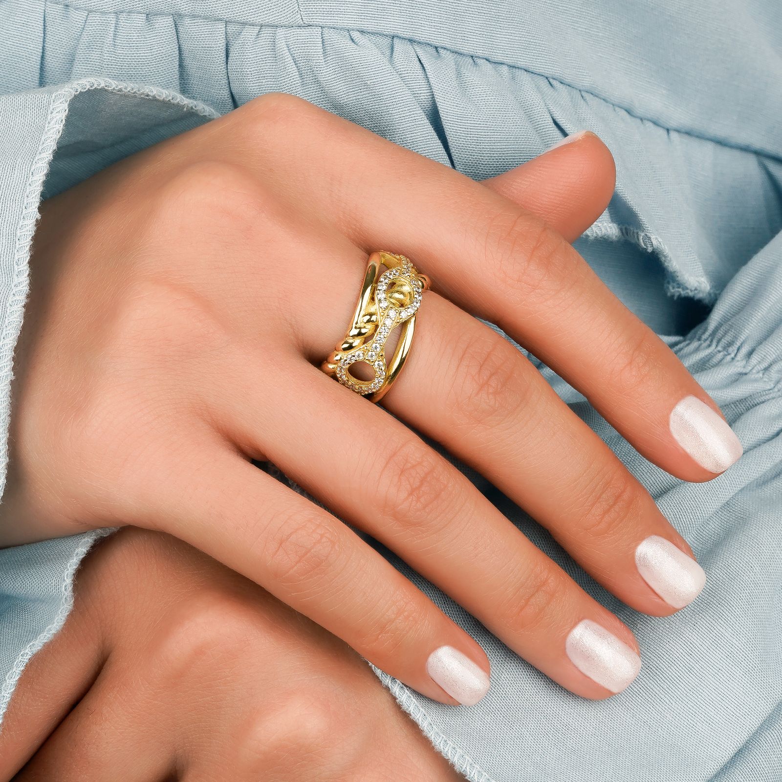 انگشتر طلا 18 عیار زنانه جواهری سون مدل 3624 -  - 4