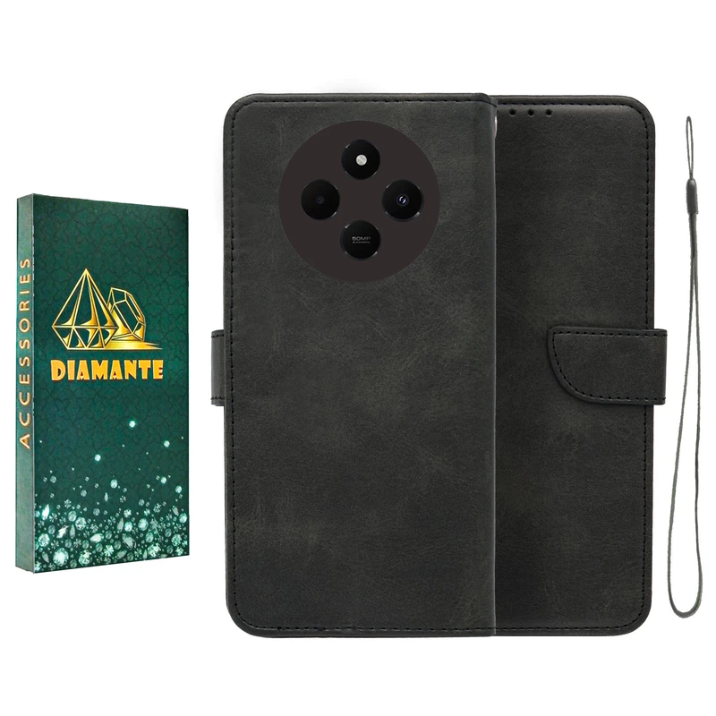 کیف کلاسوری دیامانته مدل gn مناسب برای گوشی موبایل شیائومی Redmi A4 به همراه بندآویز