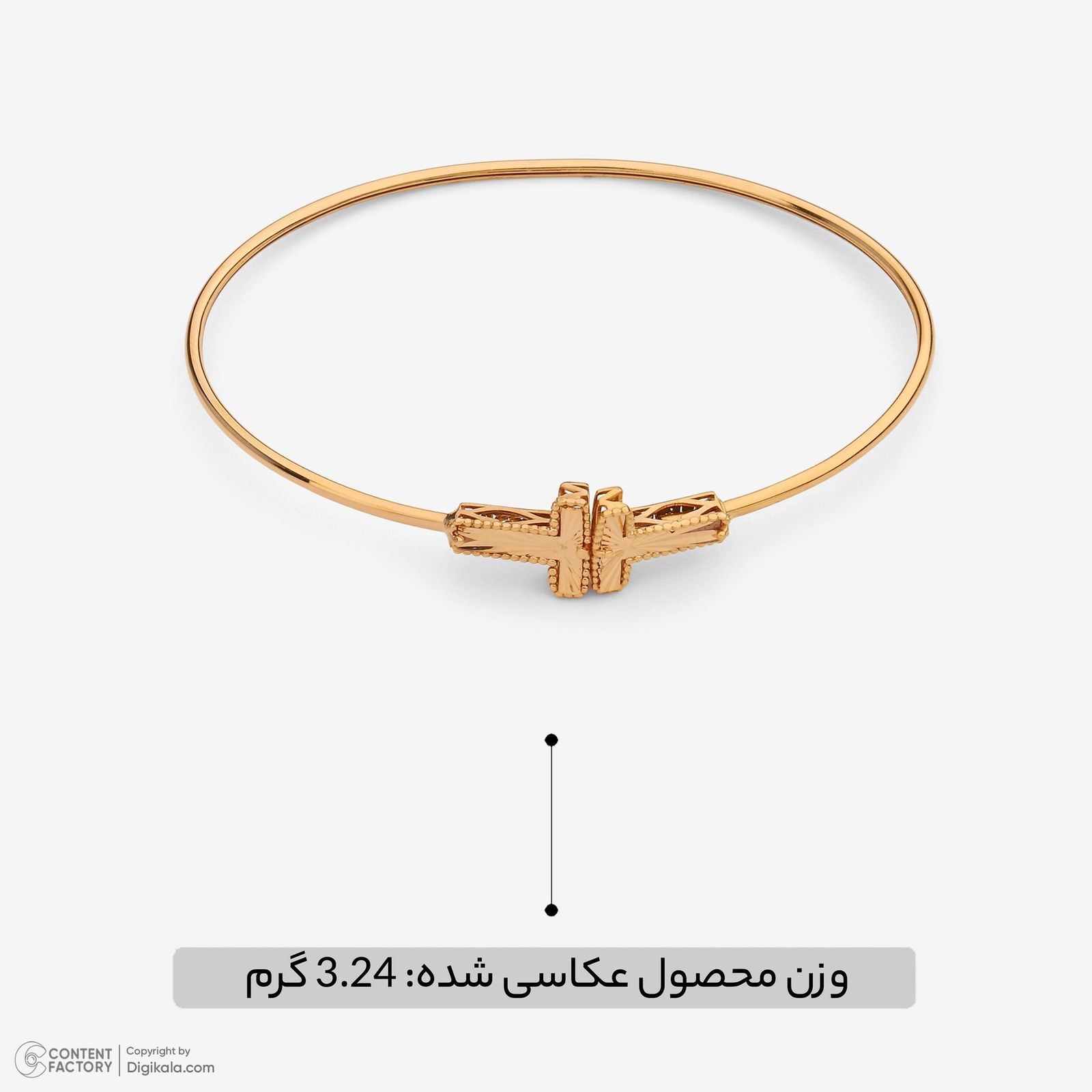 بنگل طلا 18 عیار زنانه حافا گلد مدل تیفانی کد bn006 - - 7