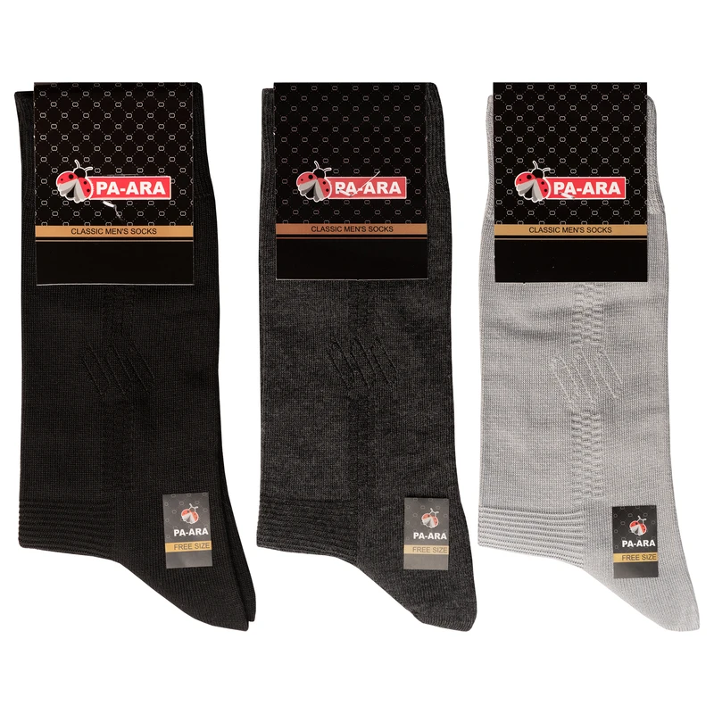 جوراب مردانه پاآرا مدل کلاسیک کد 3023 مجموعه 3 عددی
