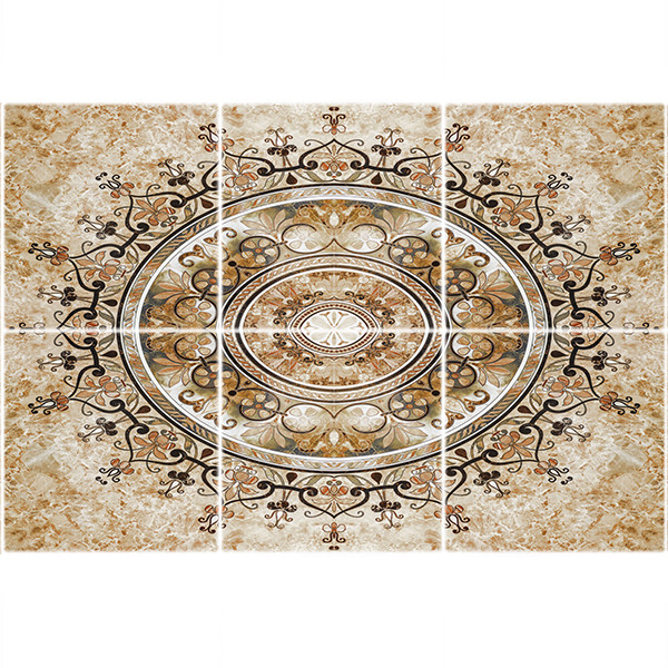 تایل سقفی آسمان مجازی طرح اسلیمی کد ST 6164-6 سایز 60x60 سانتی متر مجموعه 6 عددی