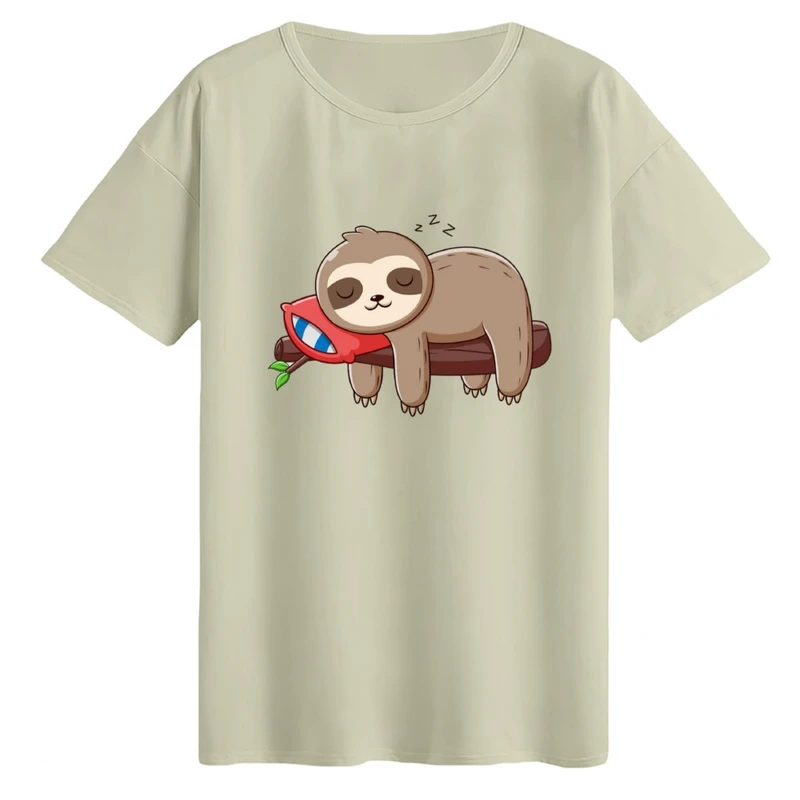 تی‌شرت لانگ آستین کوتاه زنانه مدل جغد خسته