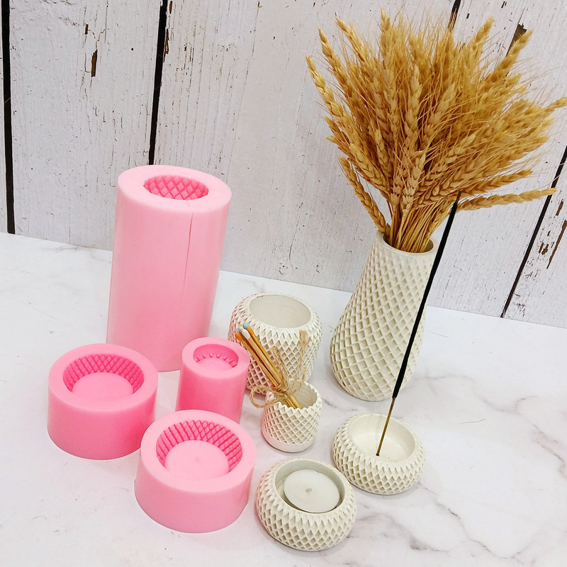 قالب شمع مدل ست دکوری طرح مشبک مجموعه 5 عددی