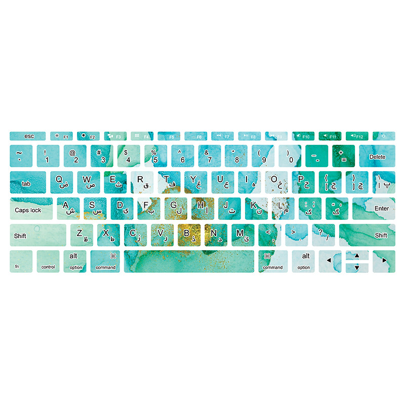 برچسب کیبورد فارسی طرح marble226 مناسب برای مک بوک پرو 12 اینچ 2015-2017