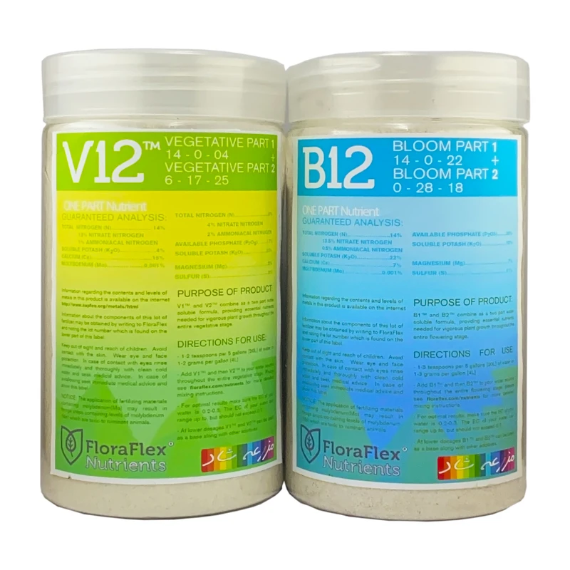 کود V12 و B12 مزرعه شاد مدل FloraFlex وزن 500 گرم بسته دوتایی