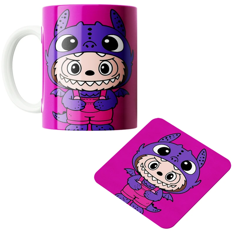 ماگ پاد آفرین مدل لبوبو کد z177 به همراه زیر لیوانی