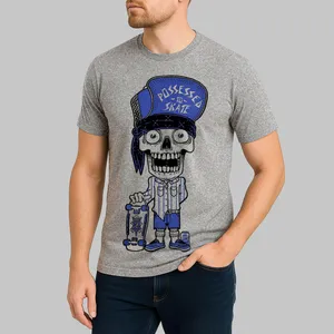 تیشرت آستین کوتاه مردانه طرح اسکلت کلاهدار و اسکیت کد F503