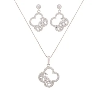 نیم ست نقره زنانه مدل گل کد M3062