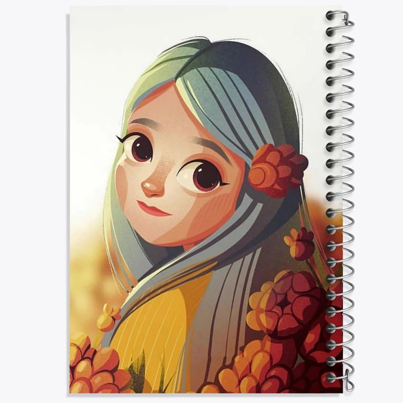 دفتر ژورنال نویسی 50 برگ خندالو مدل نقطه ای طرح دخترونه کد 1659