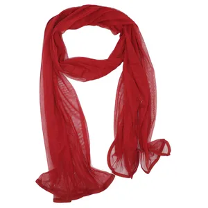 شال زنانه مدل ساده حریر توری نازک