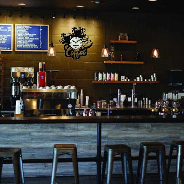 ساعت دیواری آذرلاکچری طرح کافی شاپ کد 001