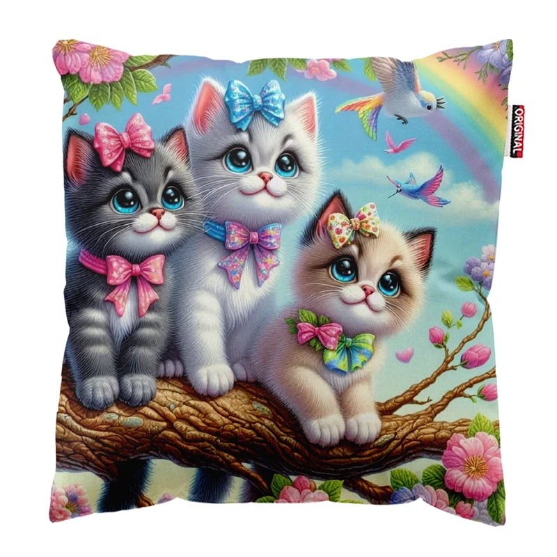 کوسن پاد آفرین مدل گربه کیوت بامزه فانتزی کد PK302029 سایز 30*30 سانتی متر