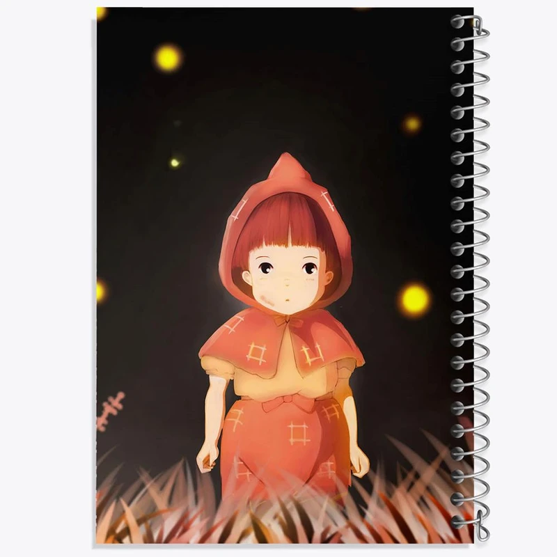 دفتر ژورنال نویسی 50 برگ خندالو مدل نقطه ای طرح ستسوکو انیمیشن گورستان کرم های شب تاب کد 13699