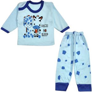 ست تی شرت و شلوار نوزادی مدل گورخر کد 3728 رنگ آبی