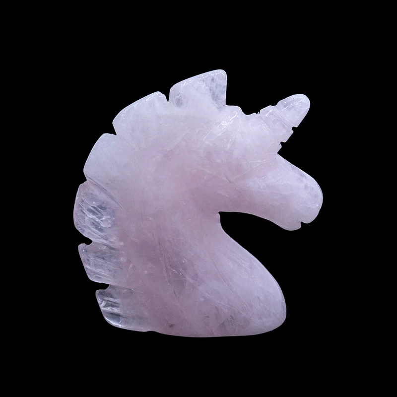 سنگ راف رز کوارتز مانا جم مدل اسب تک شاخ