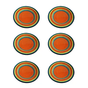 بشقاب غذا خوری مدل رنگین کمان مجموعه 6 عددی