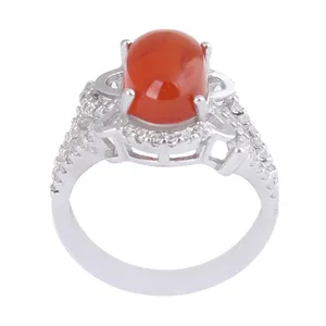 انگشتر نقره زنانه بازرگانی میلادی مدل سنگ عقیق کد AWR_1053