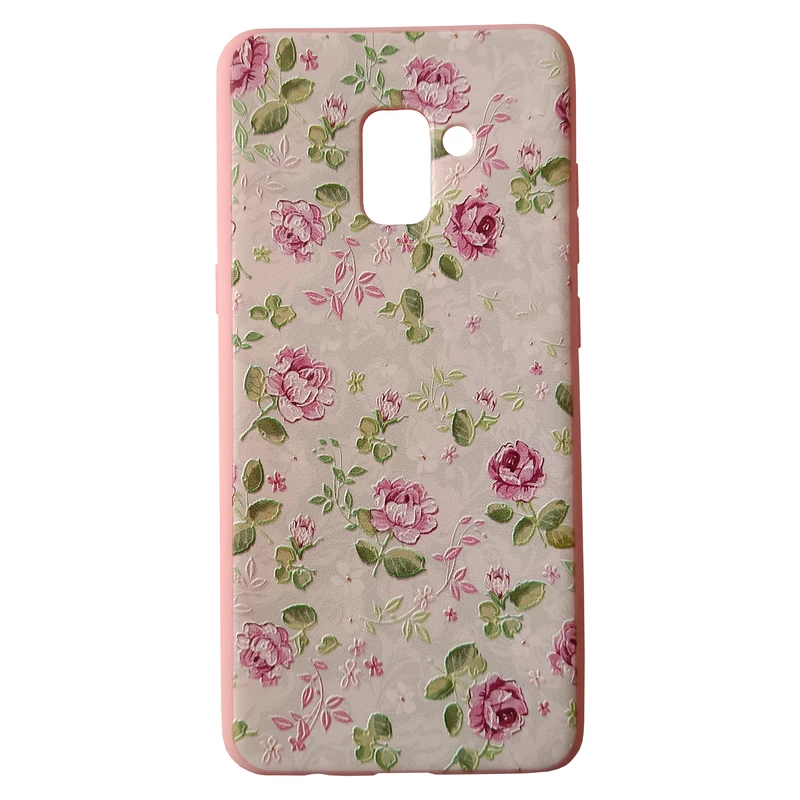 کاور مدل سیلیکونی کد 1-0 طرح گل مناسب برای گوشی موبایل سامسونگ Galaxy A730/ A8 Plus 2018