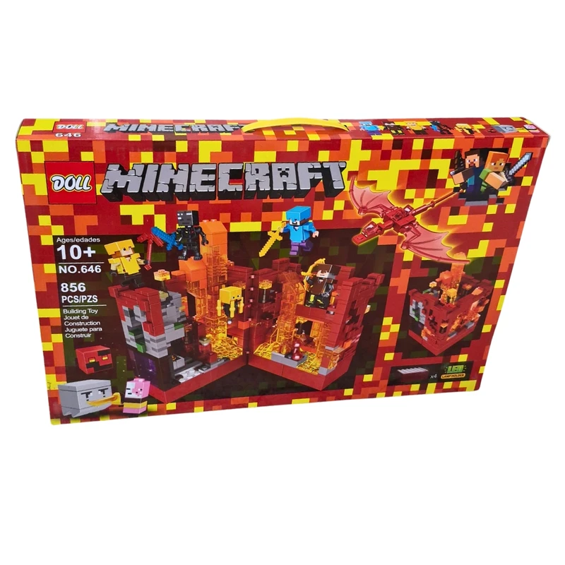 ساختنی 856 تکه طرح ماینکرفت چراغدار قلعه ماگما سری DOLL کد 646