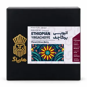 دانه قهوه 100 درصد عربیکا  اتیوپی یرگاچف هارپاگ - 250 گرم