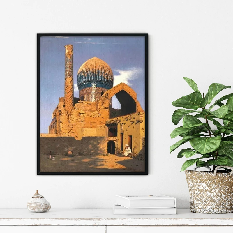 تابلو آتریسا طرح نقاشی کلاسیک مدرن مدل ATFHB81 فریم مشکی 