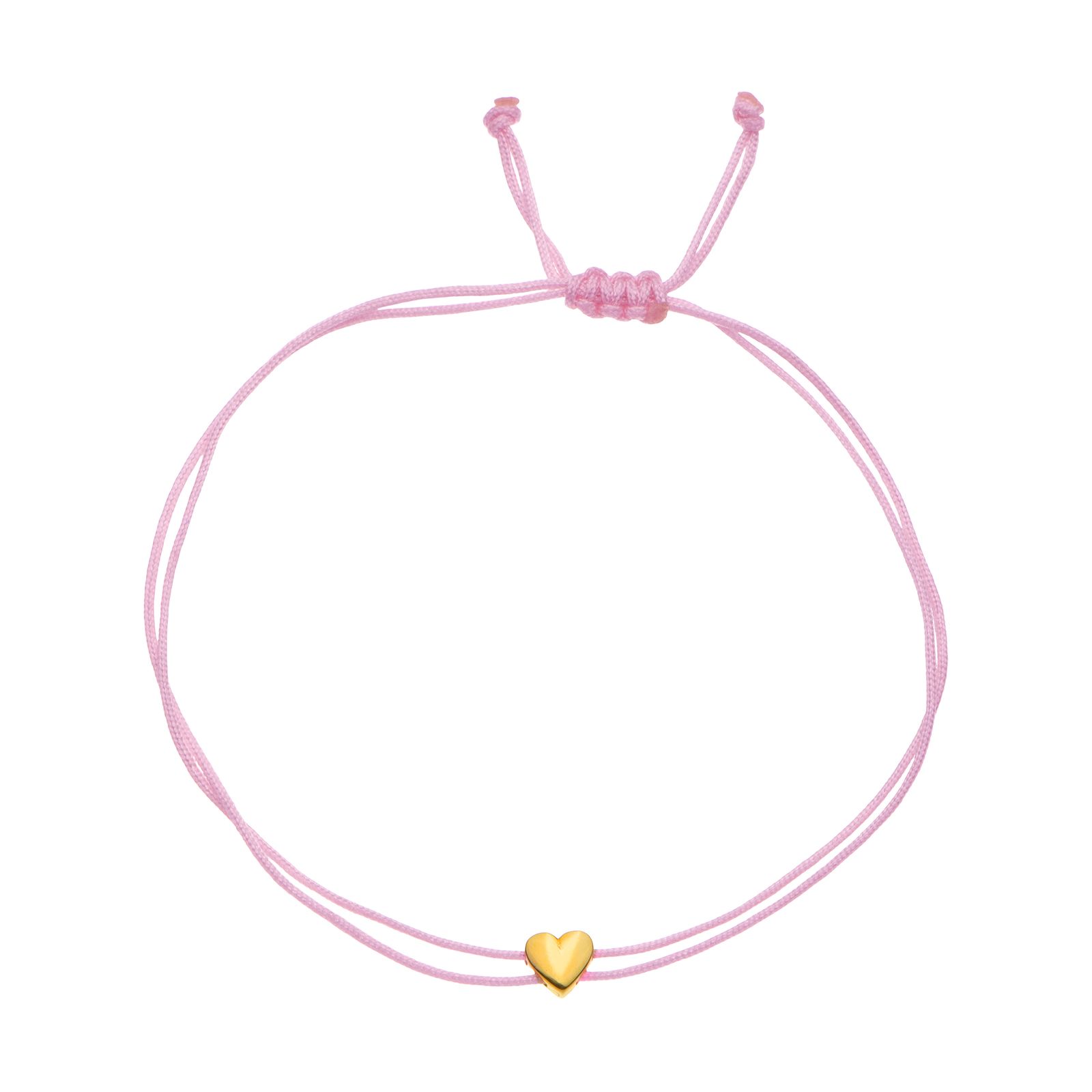 دستبند طلا 18 عیار زنانه با بند نخی درریس مدل قلب توپر کد ad9536 -  - 3