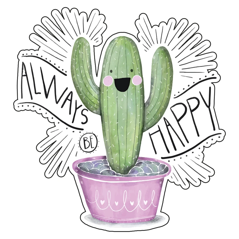 استیکر لپ تاپ مدل کاکتوس خوشحال کد 155