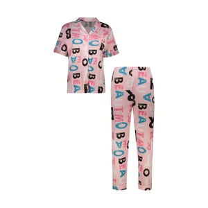 ست شومیز  آستین کوتاه و شلوار زنانه مدل سیمبا کد 2402