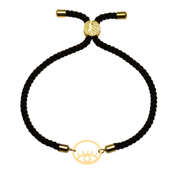 دستبند طلا 18 عیار زنانه کرابو طرح چشم نظر مدل Kr102214